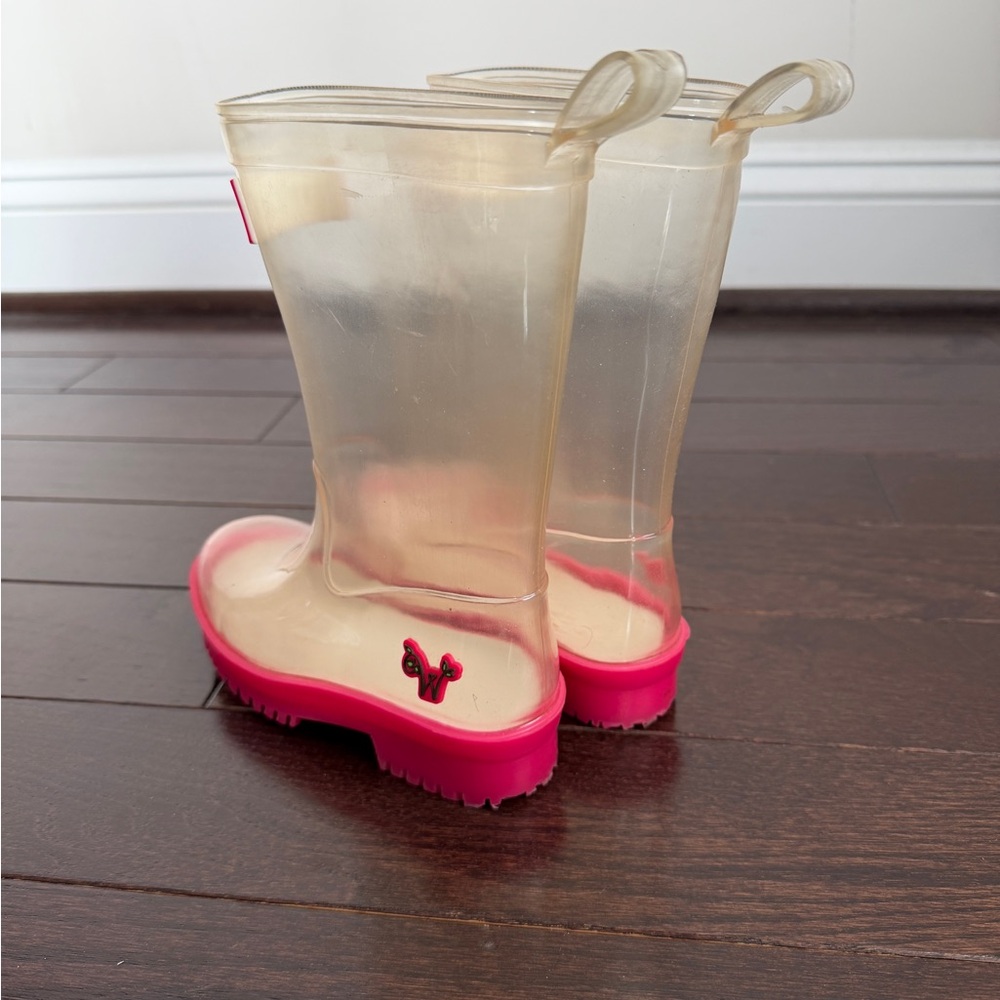 American Girl Wellie Wishers Clear Peek a Boo Clear Rain Boots - Picture 5 of 9